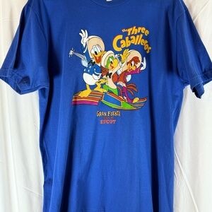 DisneyWorld Blue Three Caballeros T-Shirt - Men’s Large - EUC - RARE